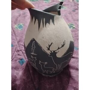 Mata Ortiz Unique One of a kind pot by Poncho AR 8" tall And 4" wide.